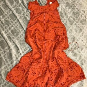 Rye Women's Orange Embroidered Blouse